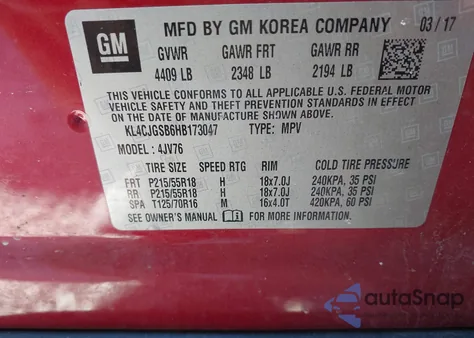 2017 Buick Encore Essence z USA, uszkodzony, nr VIN KL4CJGSB6HB173047